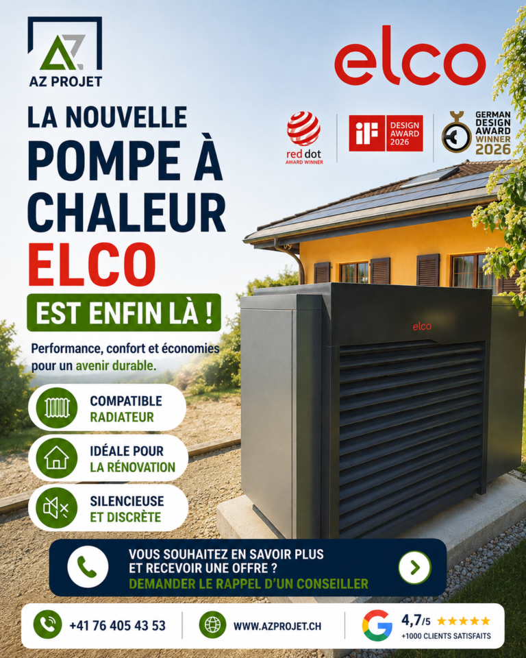 Publicité AZ Projet : nouvelle pompe à chaleur Elco